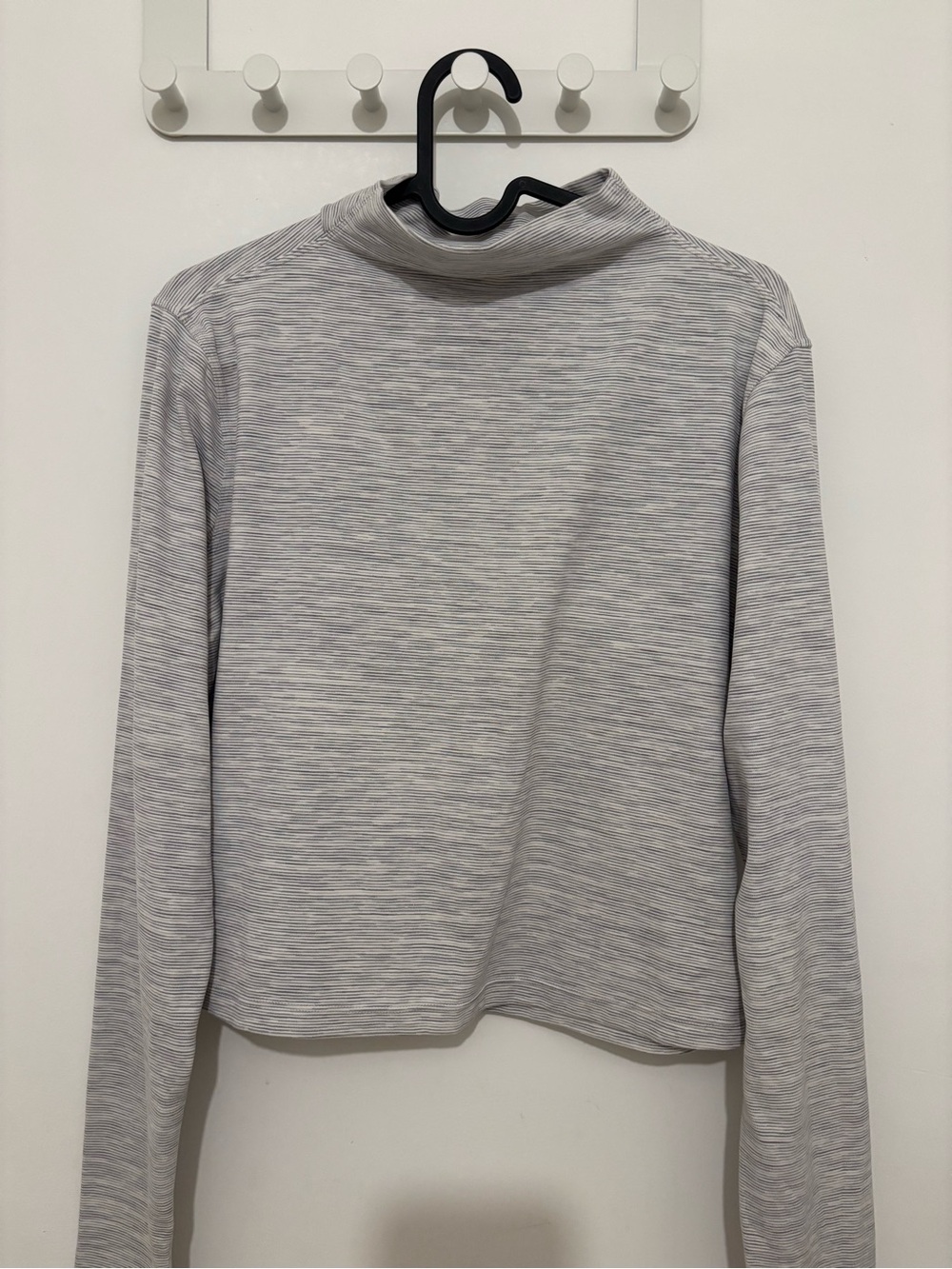 Lululemon All Alignment Mock Neck Long Sleeve in Grey Sage Multi Stripe